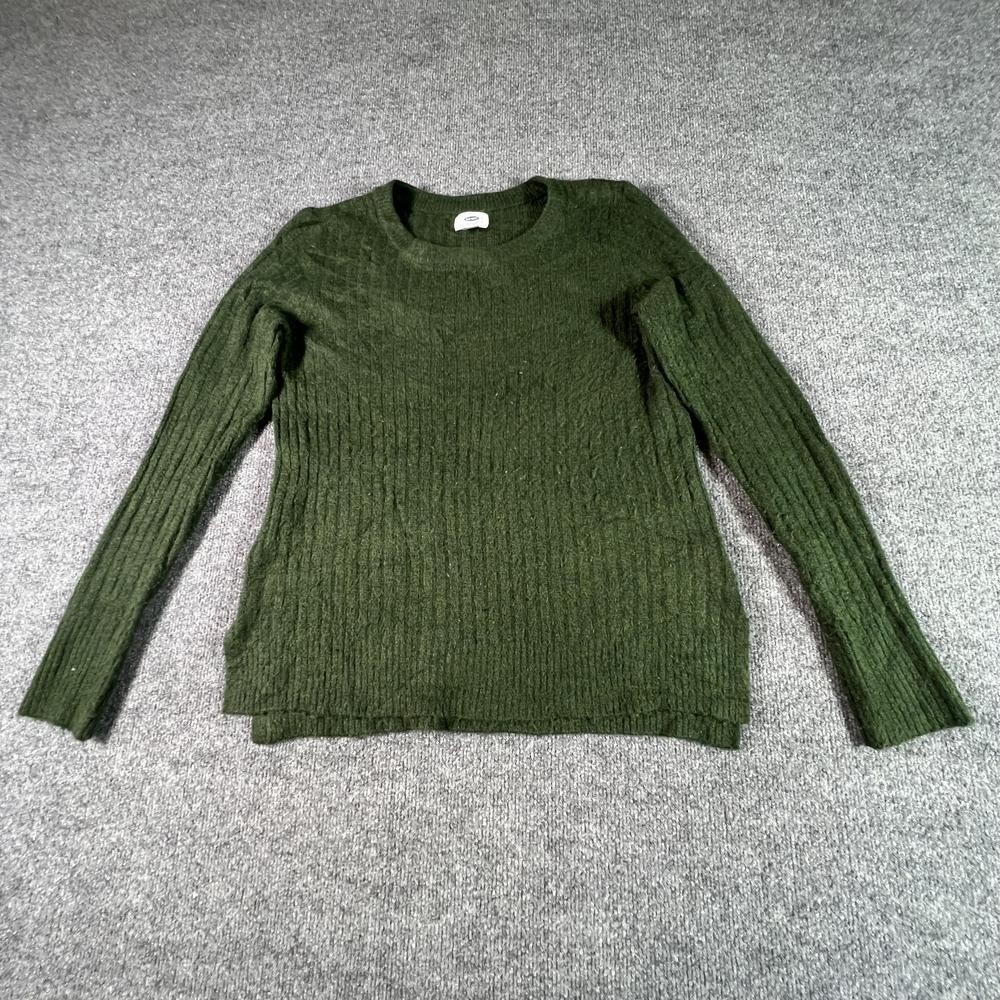 Old Navy Sweater Women's M Green Nylon Holiday Preppy Career Academia Stretch